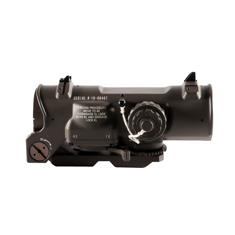 Tactical Rifle Scope 1x-4x Fixed Dual Purpose Scope Red illuminated Red Dot Sight for Rifle Hunting Shooting
