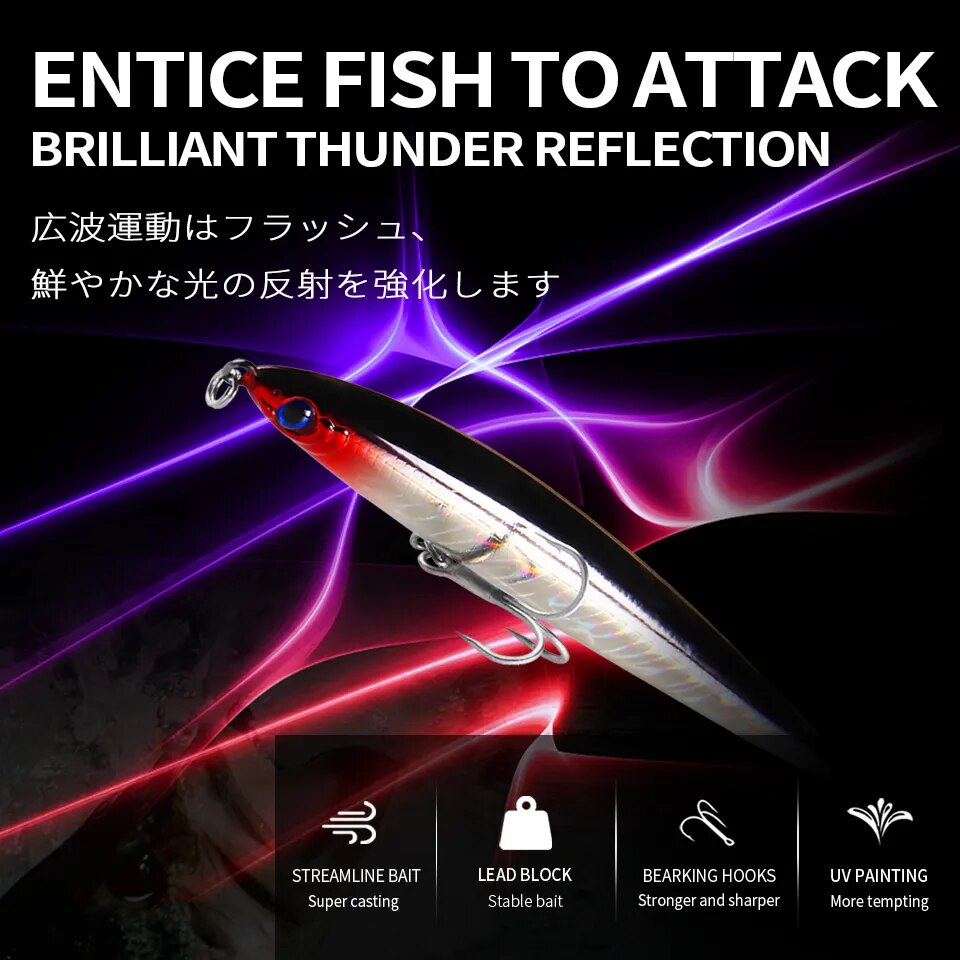 Retail Hot model 2017 Bearking penceil bait fishing lures,Bear king 125mm 28g sinking baits minnow crankbait.
