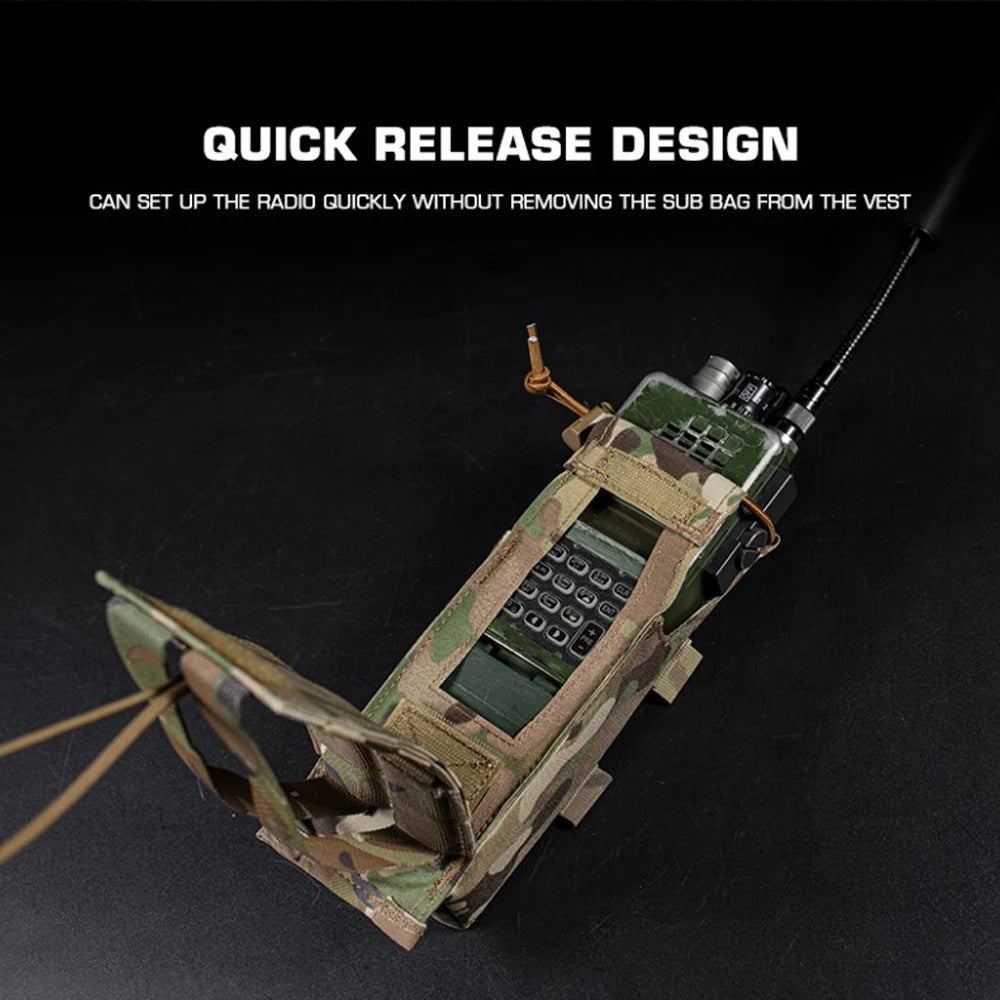 Military Radio Pouch Walkie-Talkie Bag for PRC 152 Drop-down Radio Tactical MOLLE Belt Hunting Vest Outdoor Tool Pouches