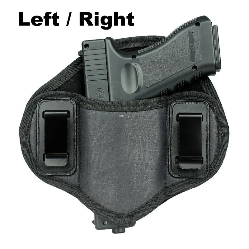 Tactical Concealed Carry Gun Holster PU Leather IWB Pistol Case Fit Glock 19 23 32 26 27 30 33, M&P Shield, XDs, Taurus PT111