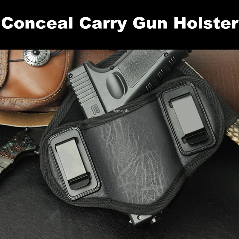 Tactical Concealed Carry Gun Holster PU Leather IWB Pistol Case Fit Glock 19 23 32 26 27 30 33, M&P Shield, XDs, Taurus PT111
