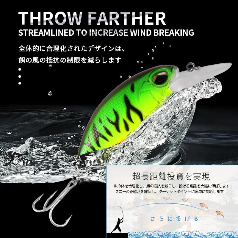 Bearking professional hot fishing tackle Retail 2022 qulity fishing lure  65mm 14g crank dive 2m for pike and bass