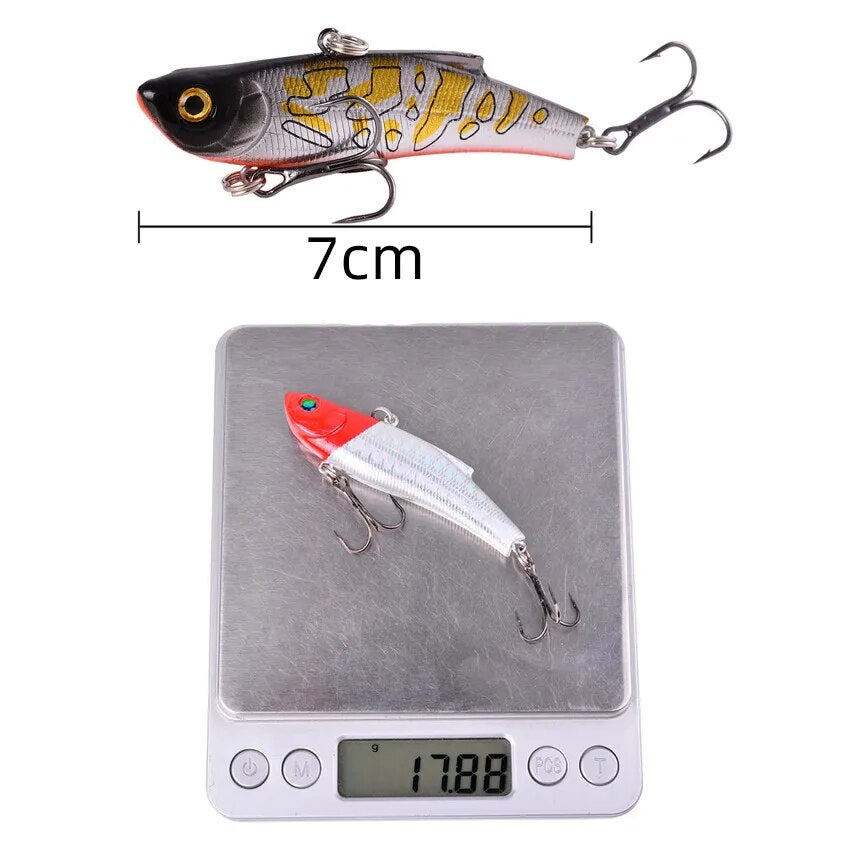 1pcs VIB Fishing Lures 70mm 17g Long Casting Rattlin Hard Bait Sinking Artificial Bait Bass Pike Fishing Tackle