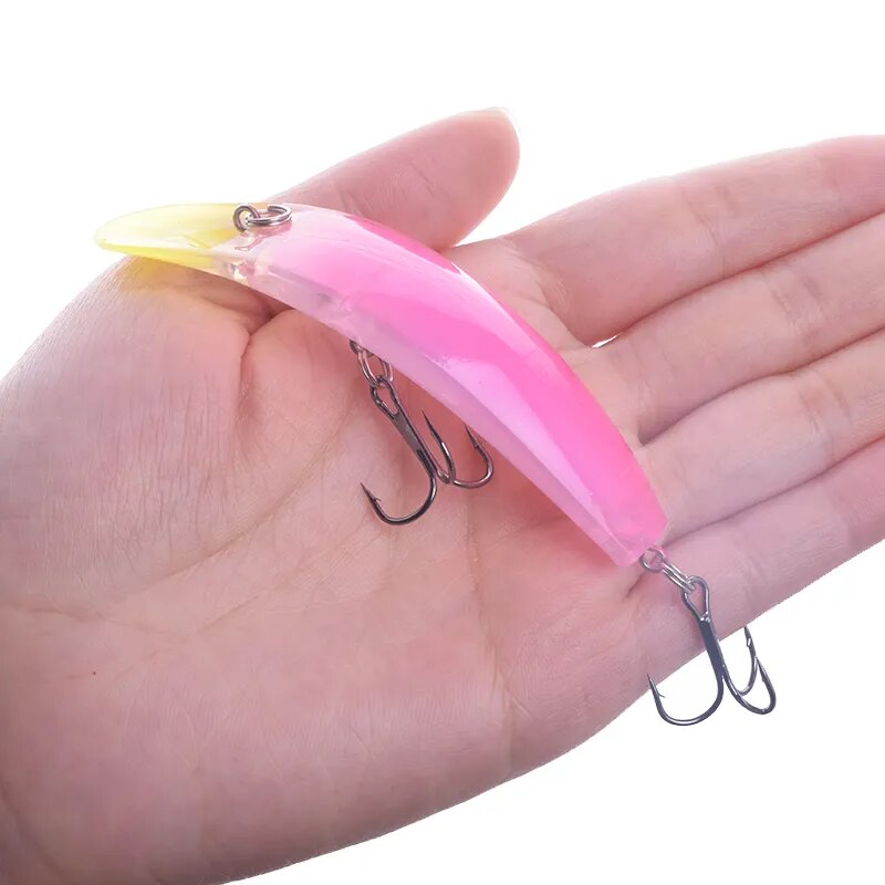 1Pcs Floating leech Minnow Fishing lure 90mm 8g Wobblers Crankbait Artificial Hard Bait Bass Lure Plastic Fish Fishing Tackle