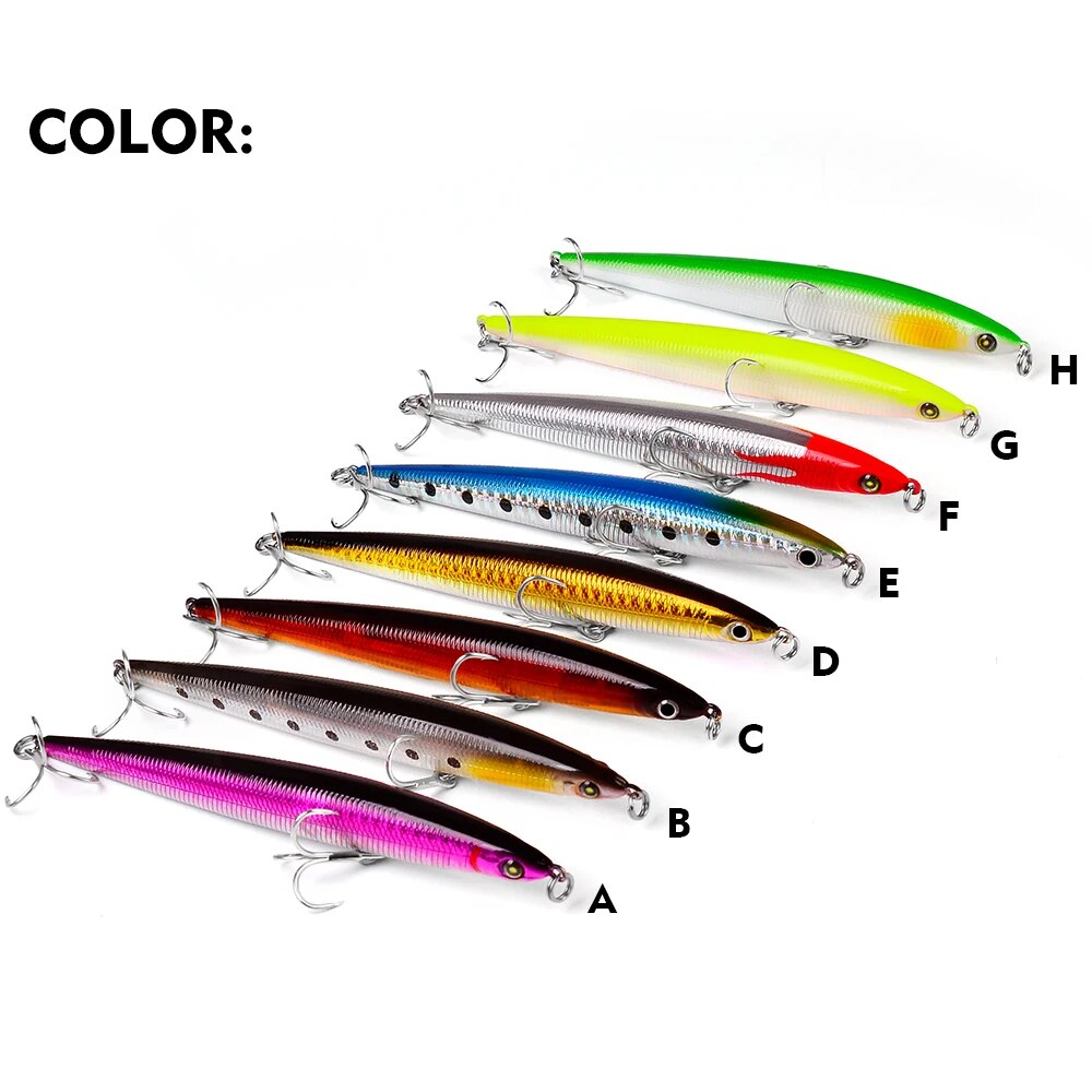 PROBEROS Top Pencil Wobbler 13cm-27.5g Sinking Fishing Lure With 4# Matte Tin Hooks Artificial Hard Bait Bass Fishing Baits