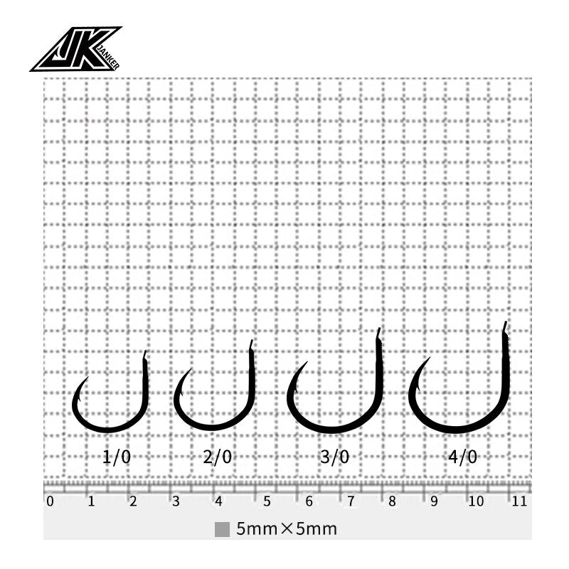 JK SJRH Slow Jigging Round Light Fishing Hooks Sea Carbon Flat Lure Fishhook 1/0 2/0 3/0 4/0 anzois tuna Jigs Hook Hamecon Tools