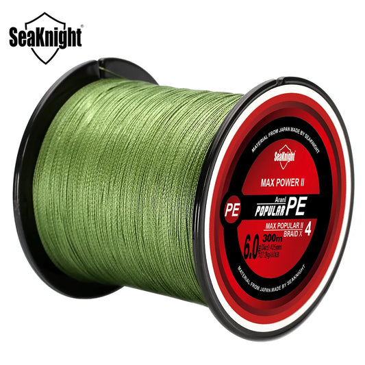 SeaKnight Brand TriPoseidon Series 4 Strands 300M PE Braided Fishing Line 8-60LB Multifilament Fishing Line Smooth Carp Fishing