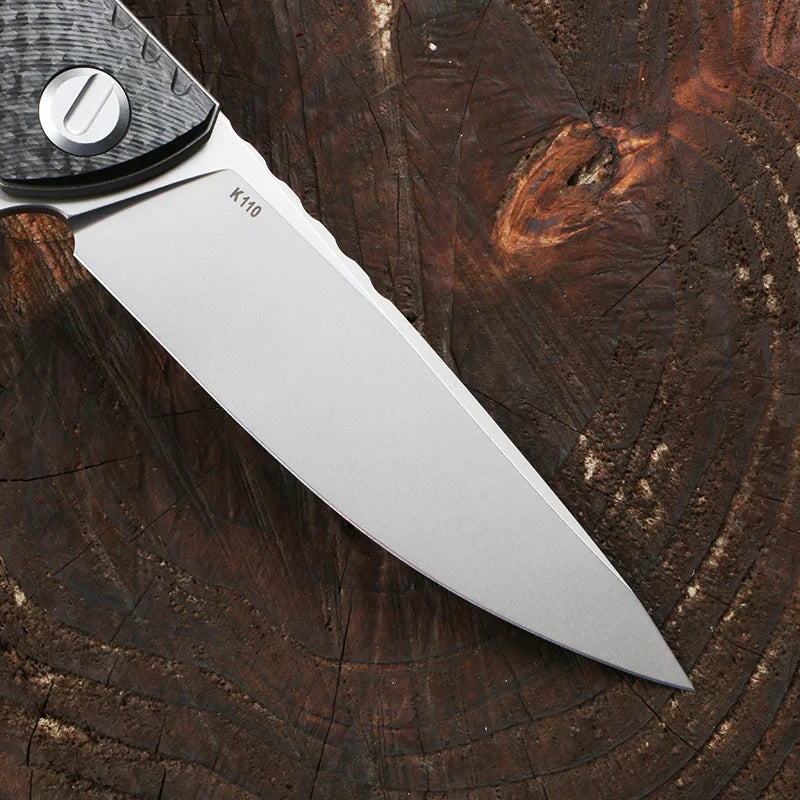 Green thorn f3ns k110 blade titanium + carbon fiber handle outdoor camping hunting practical fruit knife folding knife EDC tool。