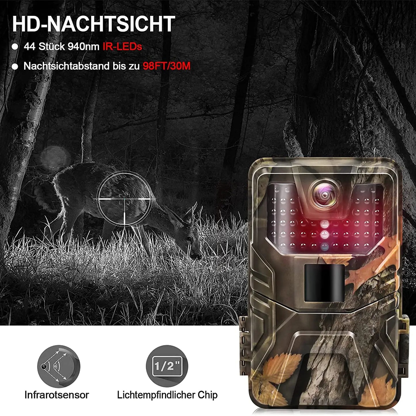 4K Video Live Show Hunting Trail Camera 30MP WIFI APP Bluetooth Control  Night Vision Wildlife Photo Traps Cameras WIFI900PRO