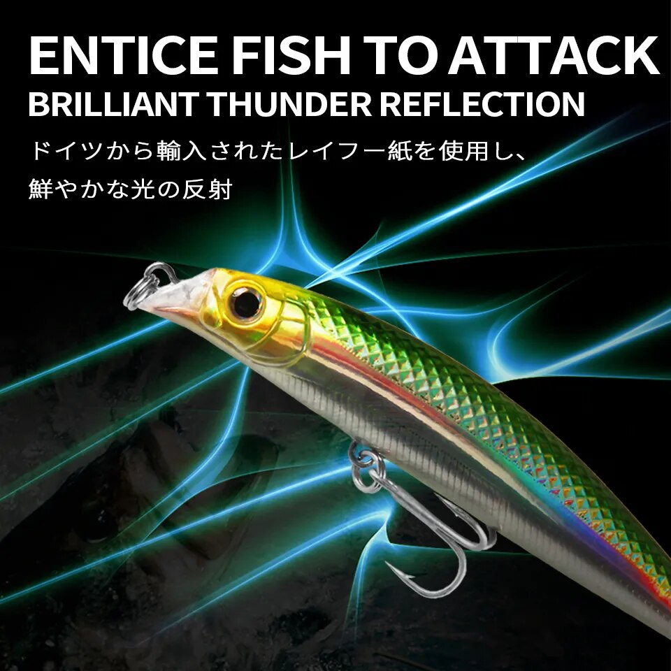 Hot model bearking Retail fishing lures, floating minnow,penceil bait size 90mm 10g,magnet inside,dive 0.5m