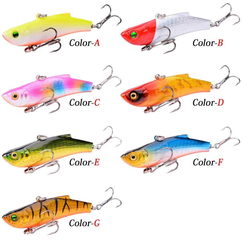 1pcs VIB Fishing Lures 70mm 17g Long Casting Rattlin Hard Bait Sinking Artificial Bait Bass Pike Fishing Tackle