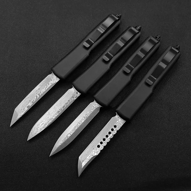 SF UT UT85 Damascus Blade  Hunting Knife (CNC) Carbon Fiber + Aviation Aluminum Handle Outdoor Travel EDC Tool