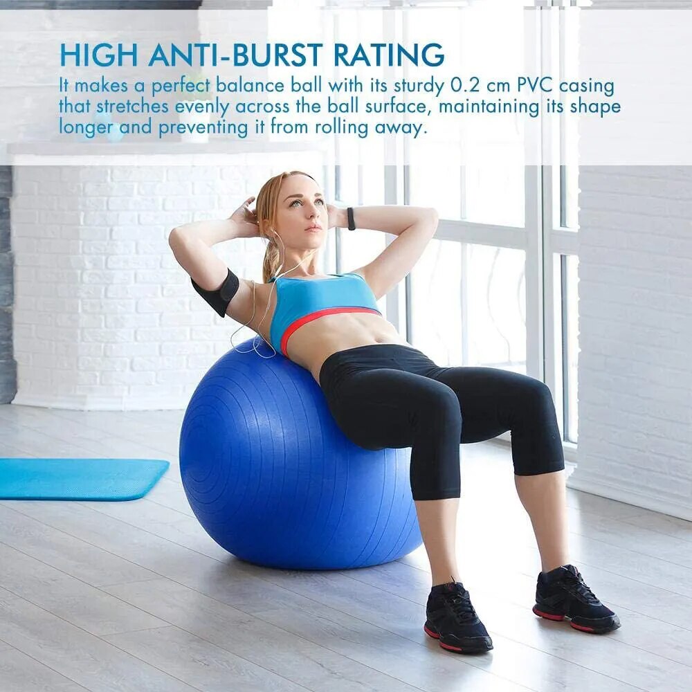 Yoga Balls Pilates Fitness Gym Balance Fitball Exercise Workout Ball 45/55