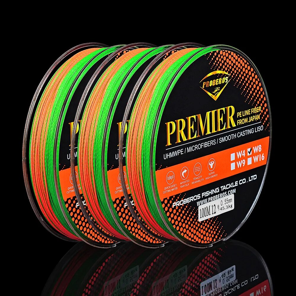 100M Carp Fishing Line 8 Strands Weave Super Strong Braid Wire 6-100LB Camo Multicolor Multifilament Braided PE Fishing Line