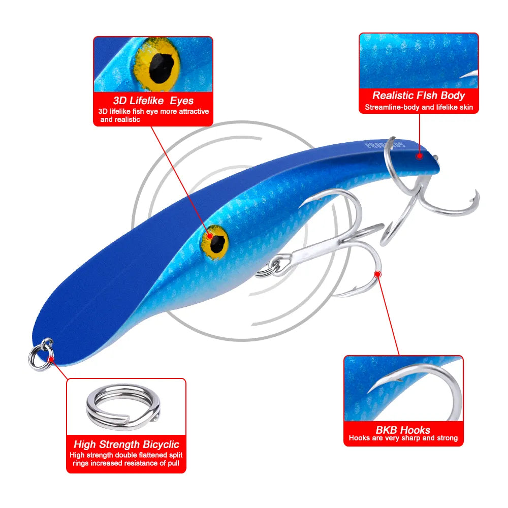 1pc Fishing Bait Exported to Usa Market 3D Fishing Tackle 8 color 44g/14.5cm High Quality Fishing lure With 2/0# Hook