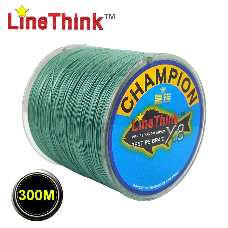 300M GHAMPION LineThink Brand 8Strands/8Weave Best Quality Multifilament 100% PE Braided Fishing Line Free Shipping