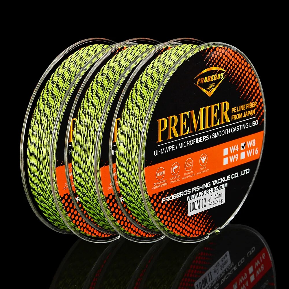 100M Carp Fishing Line 8 Strands Weave Super Strong Braid Wire 6-100LB Camo Multicolor Multifilament Braided PE Fishing Line