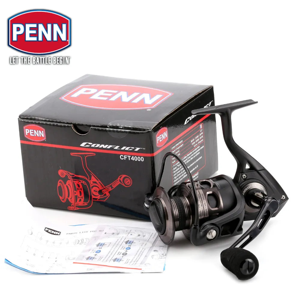 PENN CONFLICT CFT 4000 5000 6000 8000 Spinning Fishing Reel 7BB+1RB HT-100 All Metal Reel Saltwater Fishing Tackle