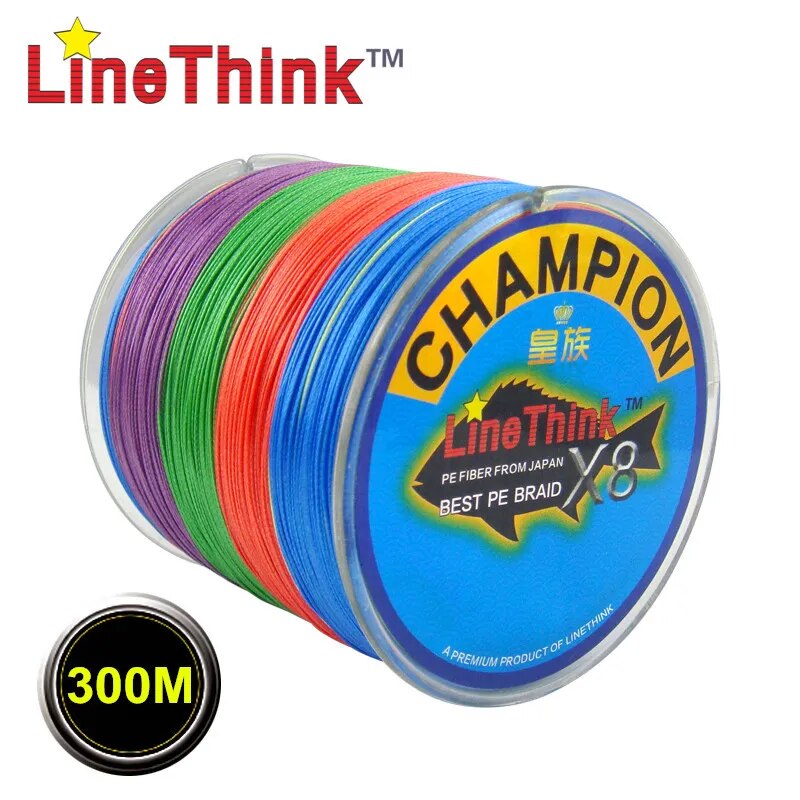 300M GHAMPION LineThink Brand 8Strands/8Weave Best Quality Multifilament 100% PE Braided Fishing Line Free Shipping