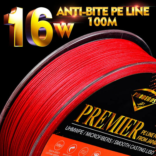 100M PRO BEROS PE Fishing Line 16 stands 16 Weaves Japan Braided Wire Available 40LB-100LB PE Braided Line