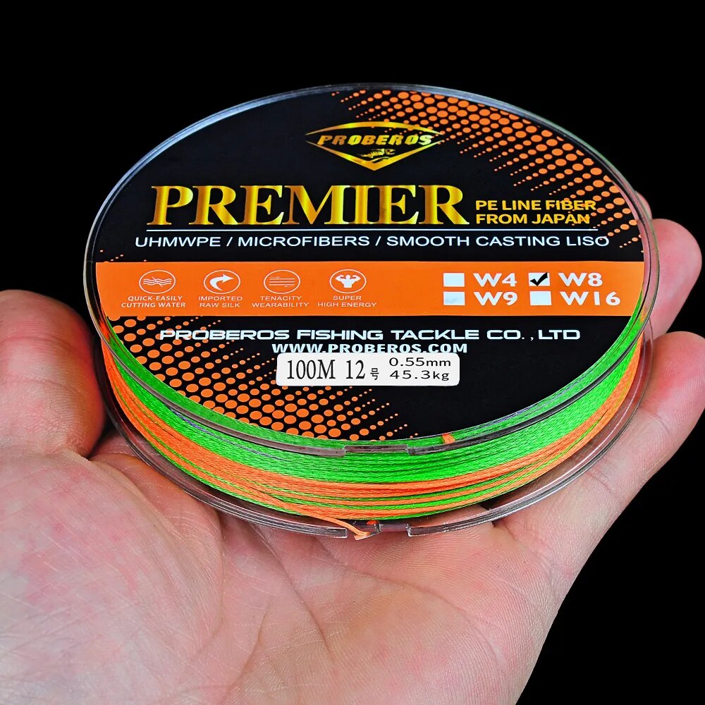 100M Carp Fishing Line 8 Strands Weave Super Strong Braid Wire 6-100LB Camo Multicolor Multifilament Braided PE Fishing Line