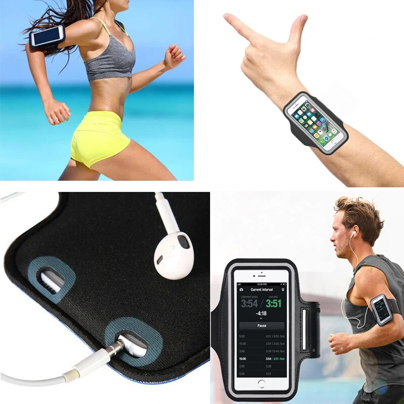 Running Sport Phone Case Brassard Telephone For Samsung iPhone 12Pro 11 Mobile Bracelet Arm Band Cover Workout Jogging Bag Pouch