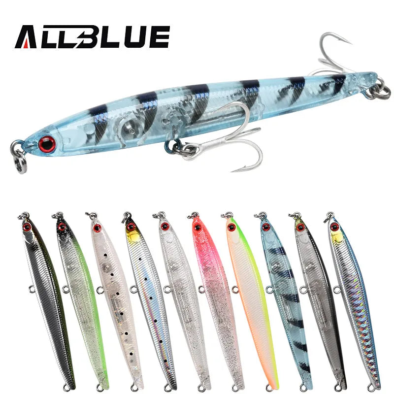 ALLBLUE SPEAR 90 Fishing Lure Stick 90mm/9g Sinking Pencil Longcast Shad 3D Eyes Tungsten Artificial Bait Bass Pike Tackle