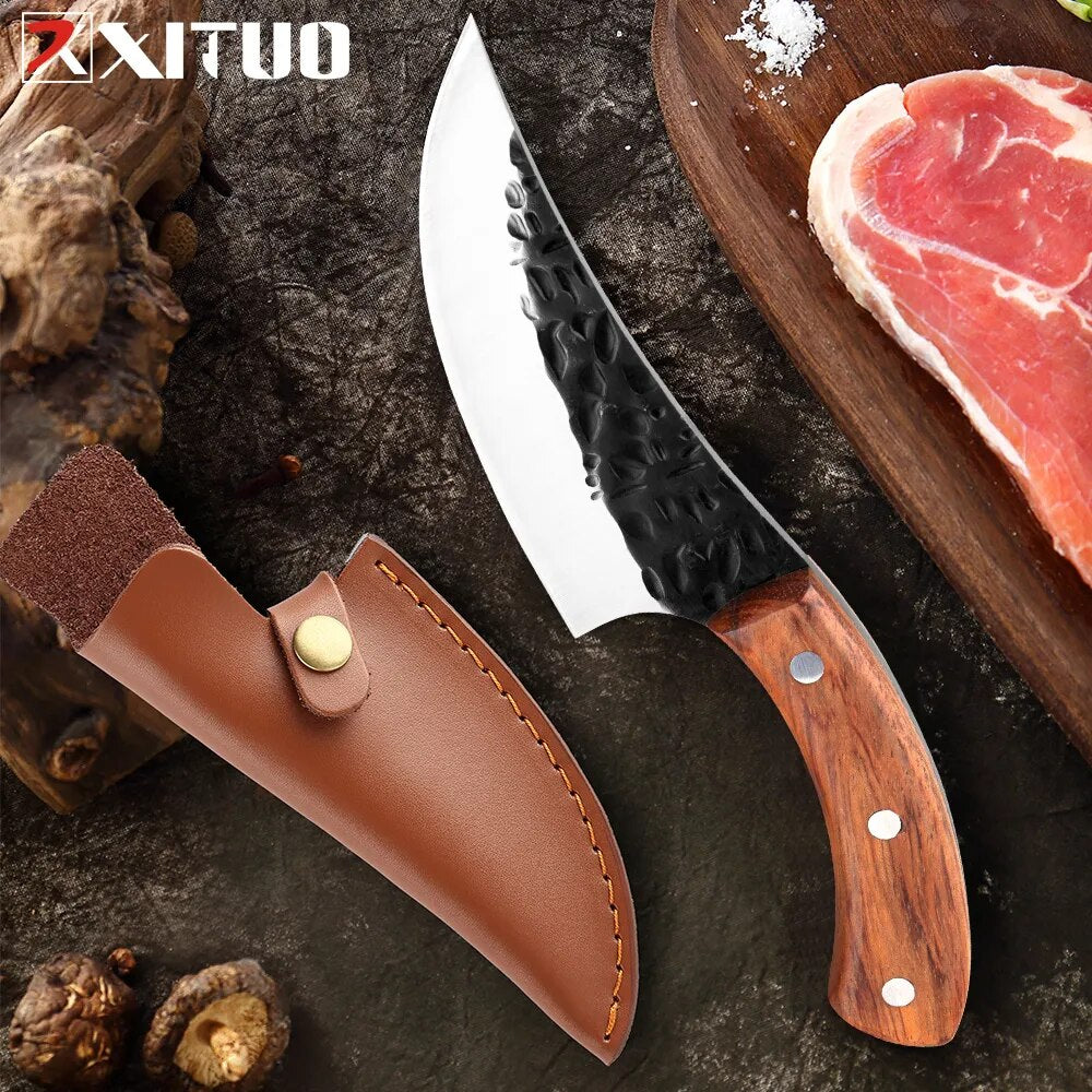 XITUO Chef Knife Utility Knives hunting knife Very sharp High-carbon steel Handmade knife Rosewood survival tactical rescue tool