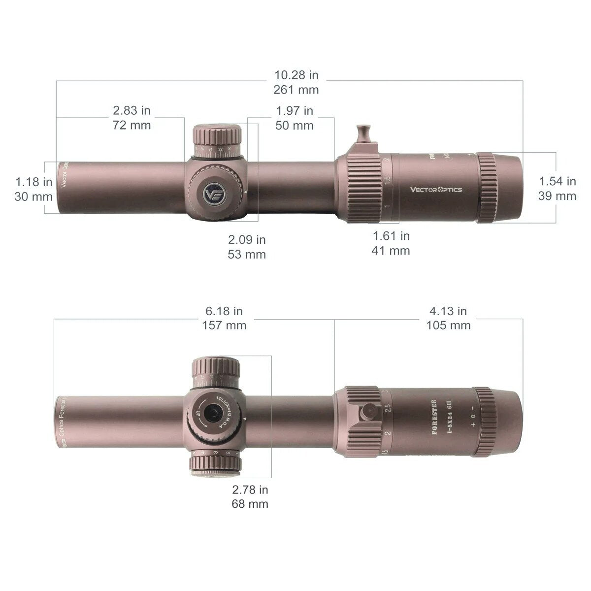 Vector Optics GenII Forester 1-5x24 Riflescope 30mm Center Dot Illuminated Fits AR15 .223 7.62mm Airgun Airsoft Hunting Scope