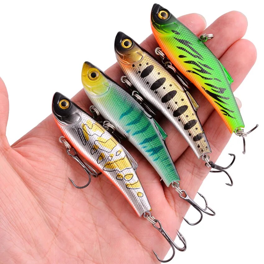 1pcs VIB Fishing Lures 70mm 17g Long Casting Rattlin Hard Bait Sinking Artificial Bait Bass Pike Fishing Tackle