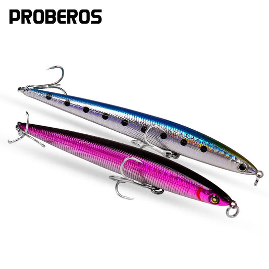 PROBEROS Top Pencil Wobbler 13cm-27.5g Sinking Fishing Lure With 4# Matte Tin Hooks Artificial Hard Bait Bass Fishing Baits