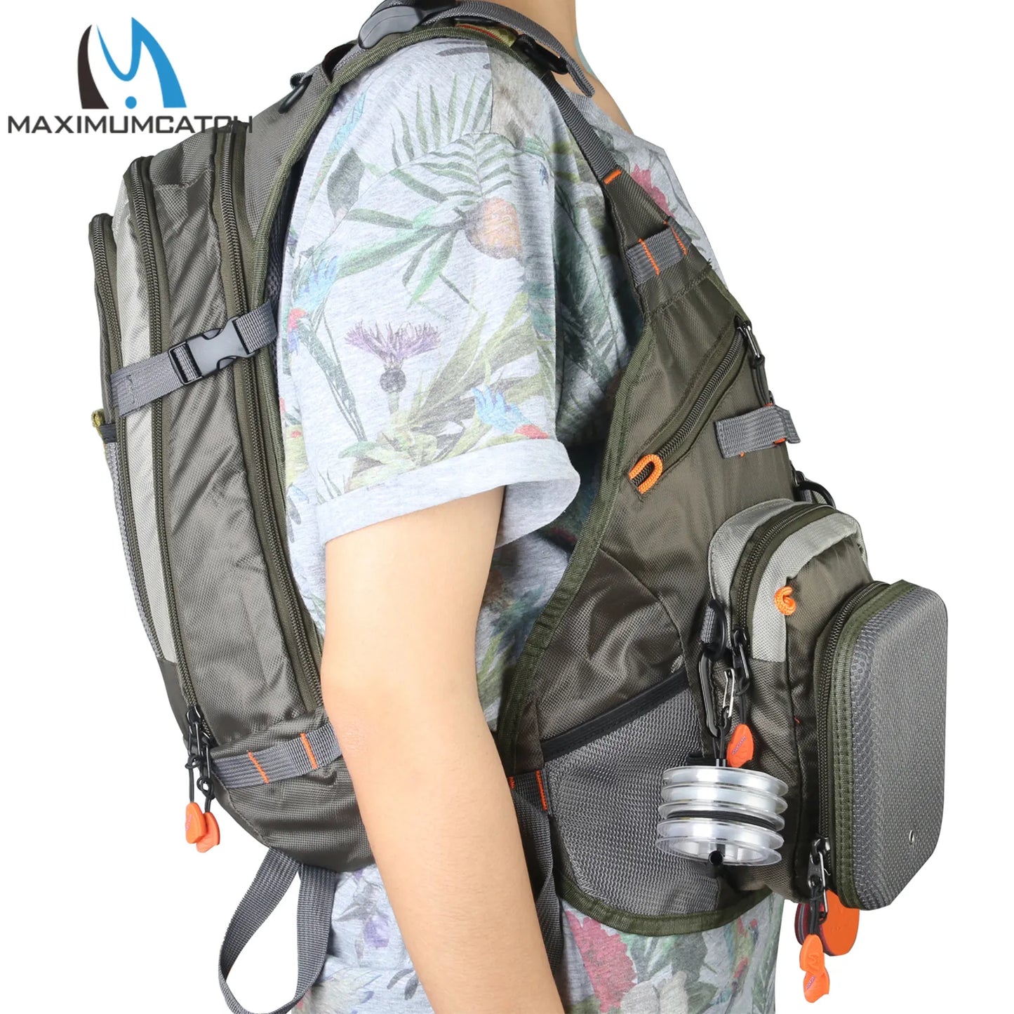 Maximumcatch Fly Fishing Vest Backpack And Vest Combo Army Green Fishing Vest Fly Fishing Jacket