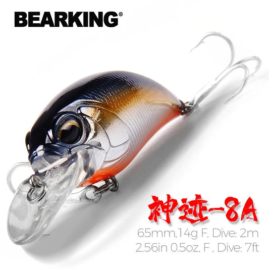 Bearking professional hot fishing tackle Retail 2022 qulity fishing lure  65mm 14g crank dive 2m for pike and bass