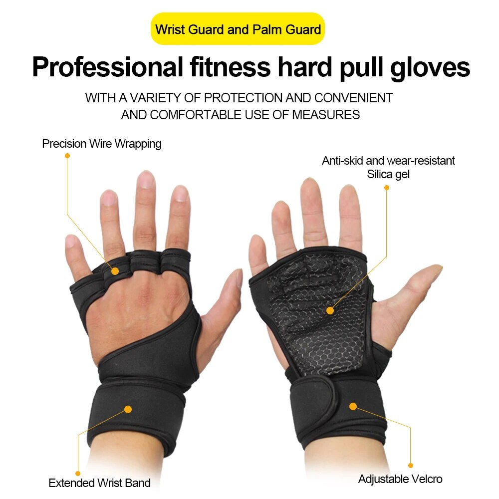 Workout Gloves Wrist Wraps for Men and Women Exercise Gloves for Weight Lifting Cycling Gym Fitness Cross Training Breathable