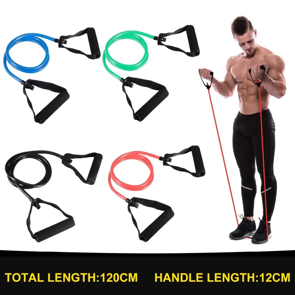 120cm Yoga Pull Rope Resistance Bands Fitness Gum Elastic Bands Fitness Equipment Rubber Expander Workout Exercise Training Band