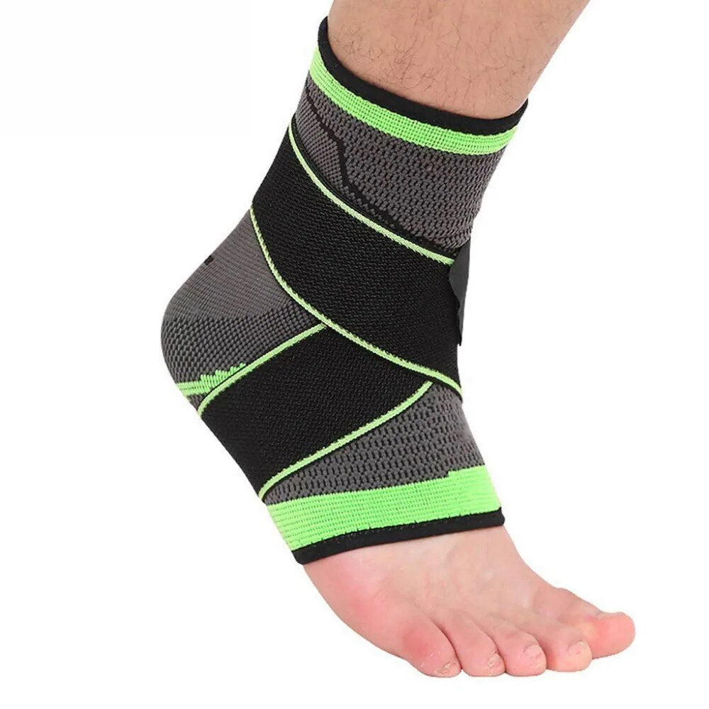 1 PC Pressurization Sports Ankle Brace Support 3D Weave Adjustable Elastic Bandage Foot Strap Protective Gear Gym Fitness