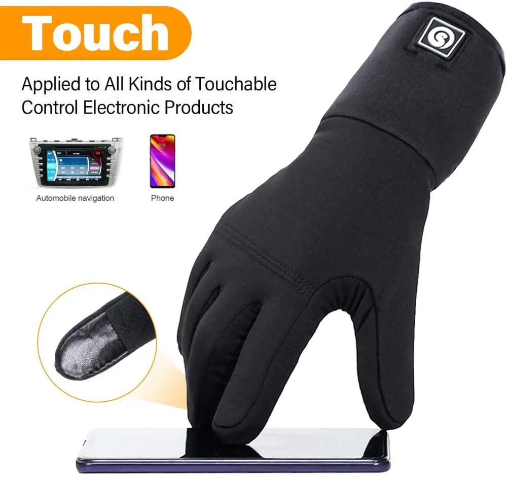 Rechargeable Electric Liner Heated Gloves Winter Warm Touch Skiing Gloves Outdoor Sports Riding Skiing Fishing Hunting