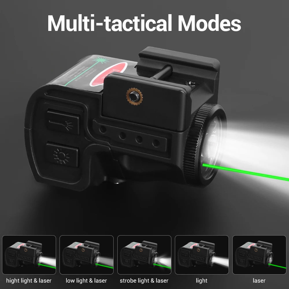 Pistol Rifle Flashlight With Laser Magnetic Chargeable Laser Sight Flashlight Combo Tactical Weapon Light Strobe for Taurus G2C