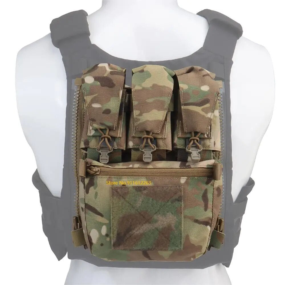 V5 PC Tactical Back Panel Banger Pouch Zip-on Multi-fit GP Pocket Retention Flap FCPC Plate Carrier Assault Hunting Vest