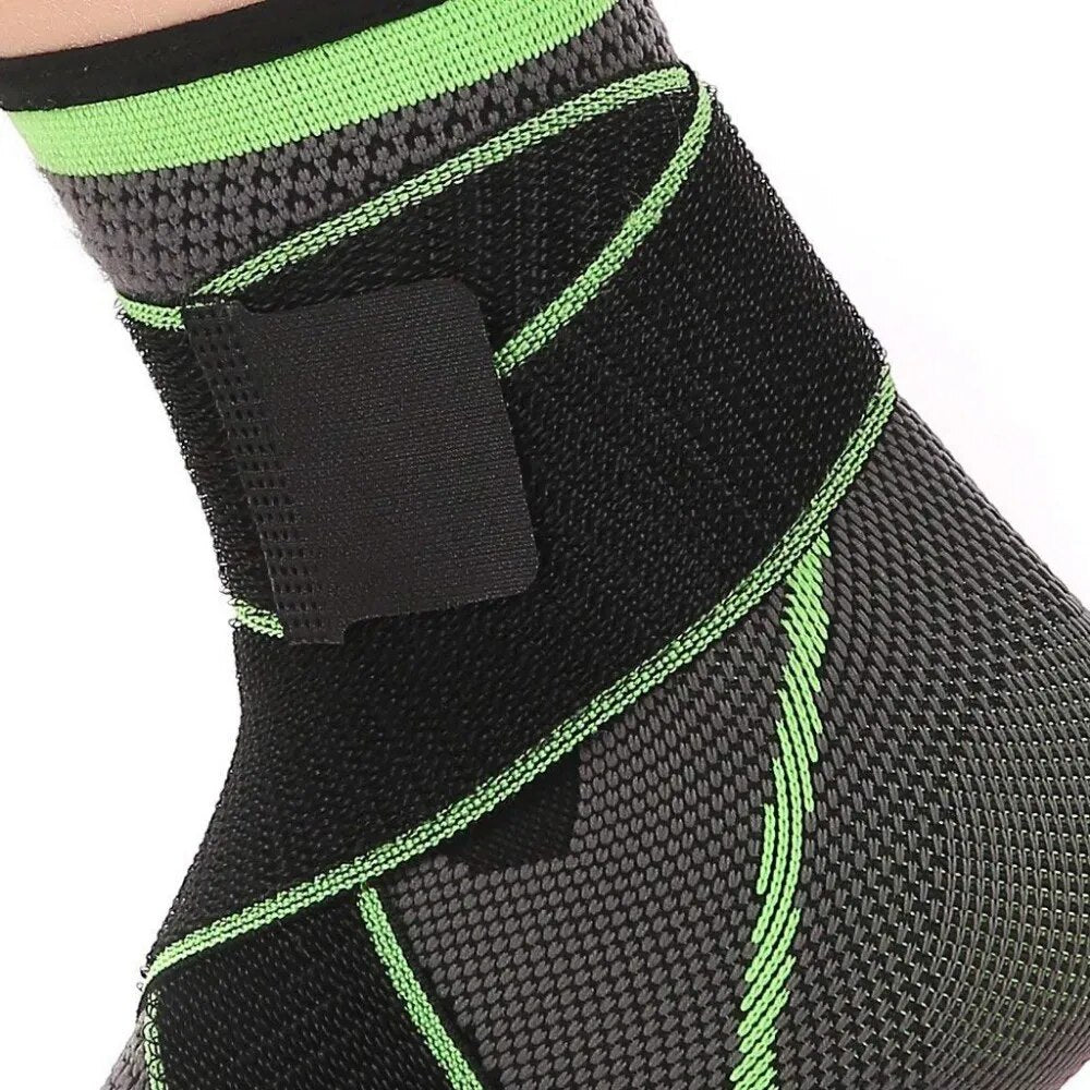 1 PC Pressurization Sports Ankle Brace Support 3D Weave Adjustable Elastic Bandage Foot Strap Protective Gear Gym Fitness