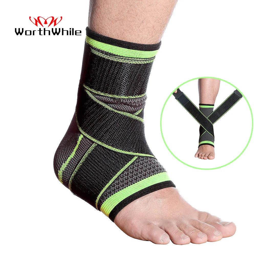 WorthWhile 1 PC Sports Ankle Brace Compression Strap Sleeves Support 3D Weave Elastic Bandage Foot Protective Gear Gym Fitness