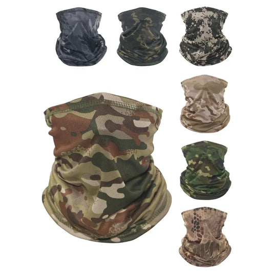 Multicam Camo Tactical Mask Neck Gaiter Cover Face Bandana Sun Cool Military Cycling Hunting Hiking Camping Tube Scarf Men Women