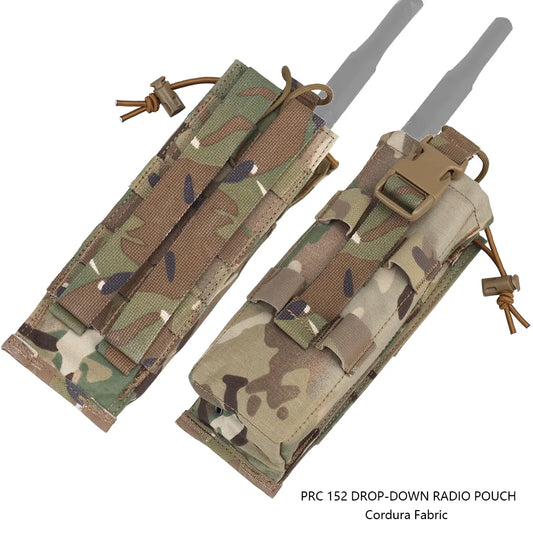 Military Radio Pouch Walkie-Talkie Bag for PRC 152 Drop-down Radio Tactical MOLLE Belt Hunting Vest  Outdoor Tool Pouches