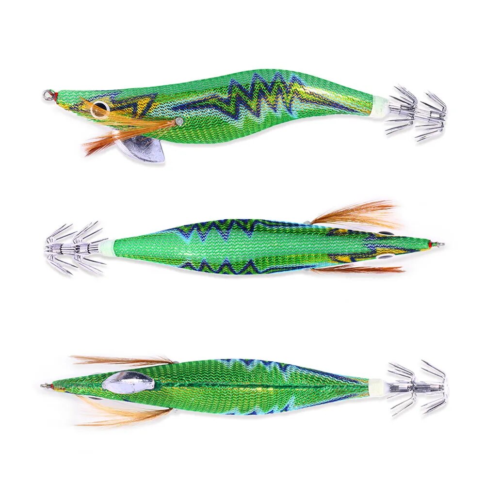 3.5 Pesca Squid Jigging Lure Wood Shrimp Jig Hook Artificial Bait 14Cm-18G Octopus Cuttlefish Fishing Tackle with Rattling