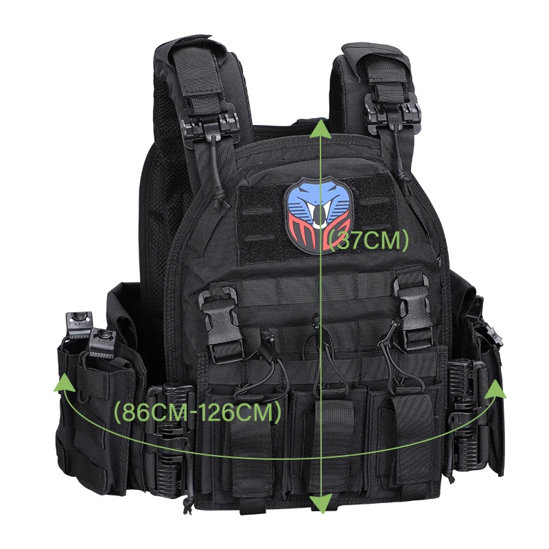 MGFLASHFORCE Military Tactical Vest Quick Release Molle Plate Carrier Airsoft Swat Police Hunting Combat Vest for Men