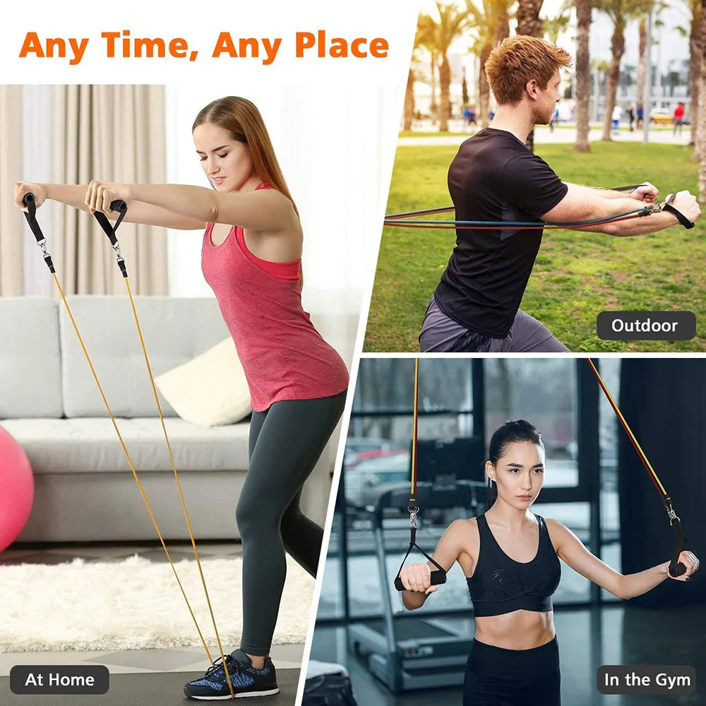 120cm Yoga Pull Rope Resistance Bands Fitness Gum Elastic Bands Fitness Equipment Rubber Expander Workout Exercise Training Band