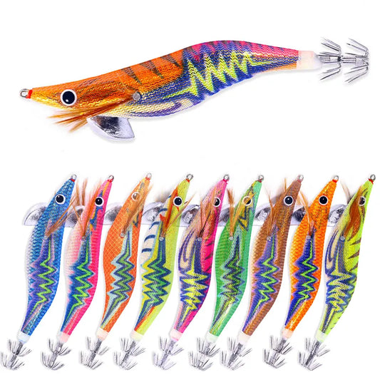 3.5 Pesca Squid Jigging Lure Wood Shrimp Jig Hook Artificial Bait 14Cm-18G Octopus Cuttlefish Fishing Tackle with Rattling