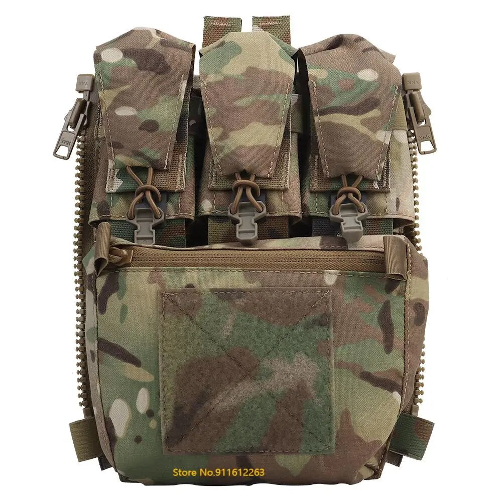 V5 PC Tactical Back Panel Banger Pouch Zip-on Multi-fit GP Pocket Retention Flap FCPC Plate Carrier Assault Hunting Vest