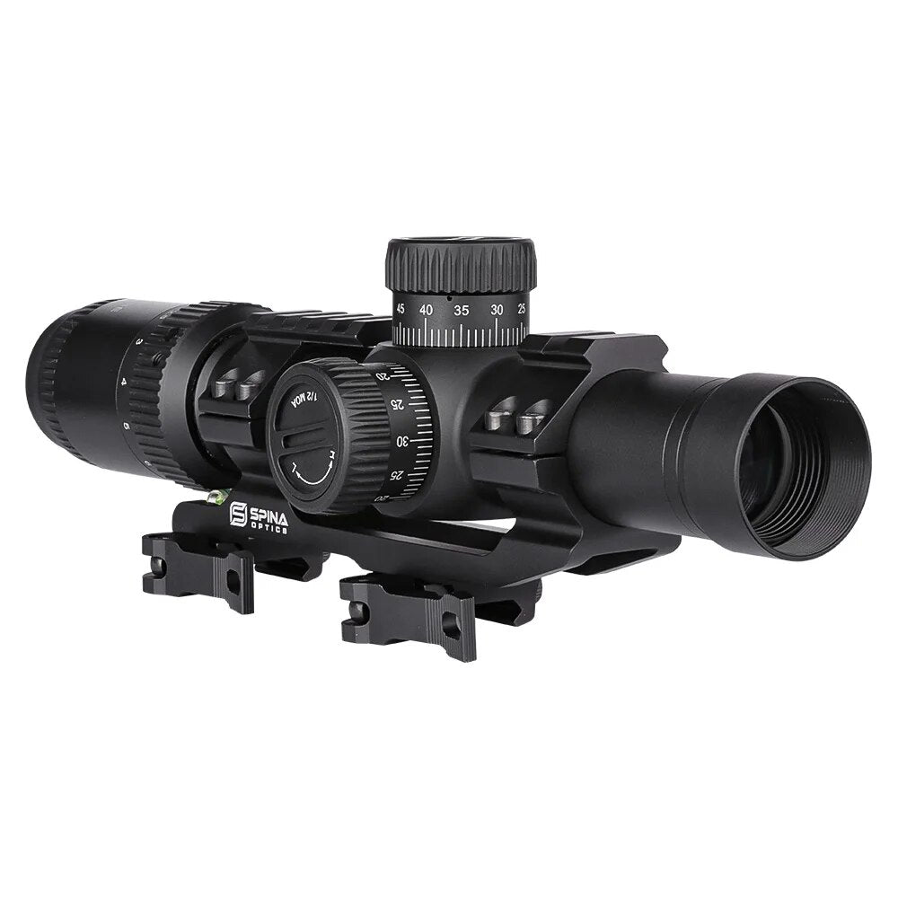 SPINA Optics 1.2-6x24 FFP/SFP Red/Green Illuminated 1/2 MOA Hunting Rifle Scope CQB Riflescope .223 AR15 .308