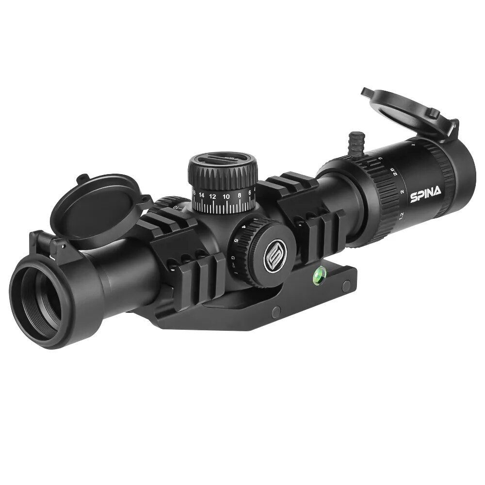 SPINA Optics 1.2-6x24 FFP/SFP Red/Green Illuminated 1/2 MOA Hunting Rifle Scope CQB Riflescope .223 AR15 .308